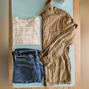 H&M Ribbed bodysuit size M oatmeal